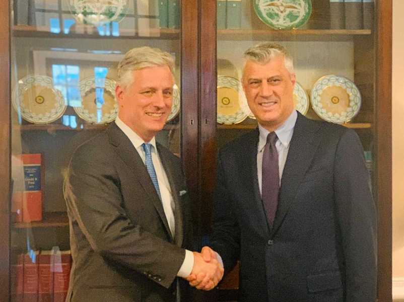 Presidenti Thaçi takoi Këshilltarin për Siguri Kombëtare të Presidentit Trump