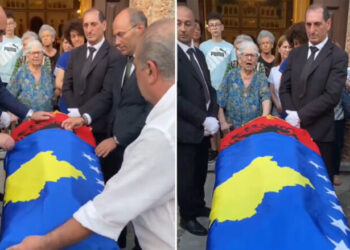 Me flamurin kombëtar dhe atë të Kosovës mbi arkivol, në Kalabari i jepet lamtumira e fundit At Antonio Belushit