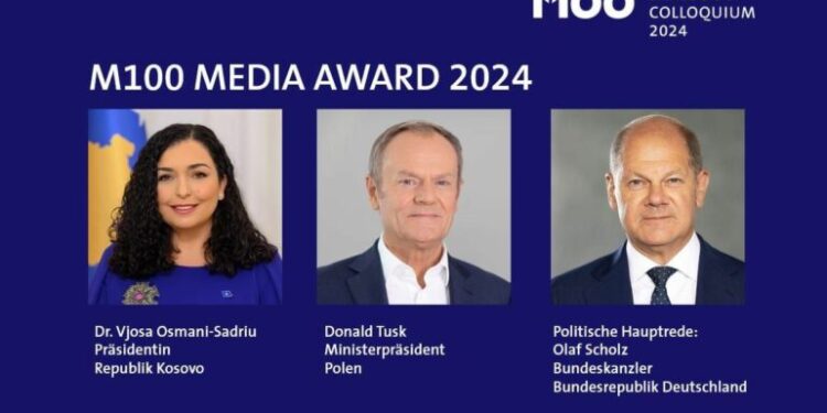 Presidentja Osmani, liderja e parë nga Ballkani që nderohet me Çmimin ndërkombëtar M100 nga Sanssouci Colloquium
