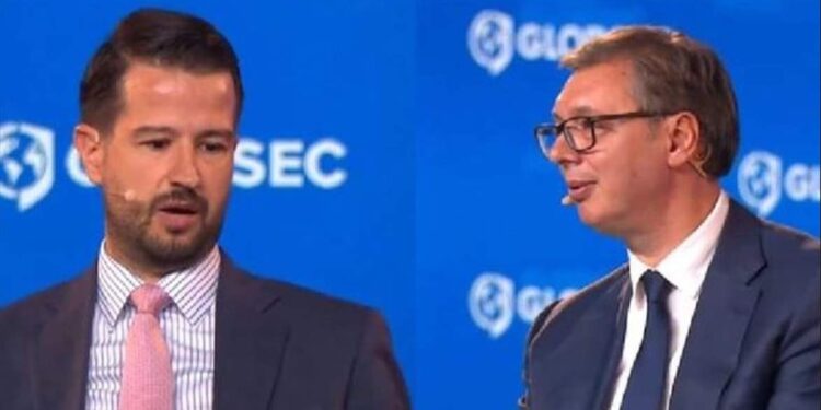 “Ti flet gjuhën serbe”, Vuçiç përplaset me presidentin malazez në GLOBSEC 2024, ja si i përgjigjet Milatoviç