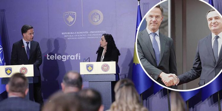 Vizita e Sekretarit të Përgjithshëm të NATO-s në Kosovë – çfarë tha Rutte pas takimit me presidenten Osmani dhe kryeministrin Kurti?