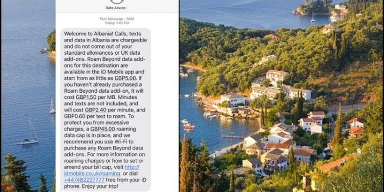 “Mirësevini në Shqipëri” – SMS-ja që u kushtoi qindra paund britanikëve në Korfuz