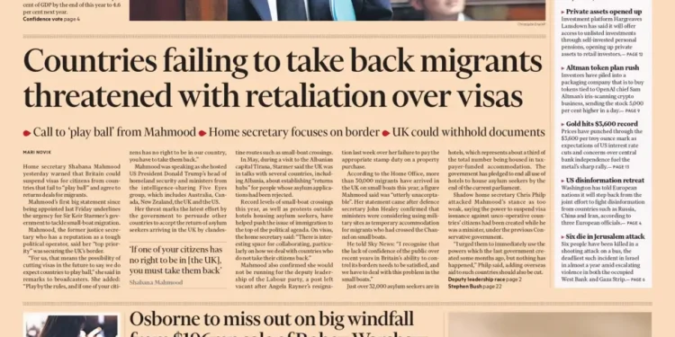 ‘Kërcënim për vizat’ mbi emigracionin e paligjshëm dhe ‘princat ndërluftues’