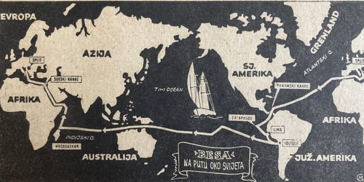 Para 60 vitesh shkrimtari kroat Joža Horvat lundroi anekënd botës me një anije me emër shqiptar – “Besa”