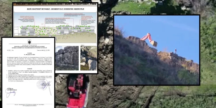 Gërmimet me buldozer në Parkun Arkeologjik në Finiq/ Akreologu: Skandal! Ministria: Është restaurim