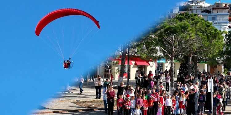 Në Himarë, Babagjyshi zbret nga qielli me parashutë