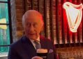 Një moment për Mbretin Çarls duke shkundur nga mustaqet e tij birrën Guinness! (video)