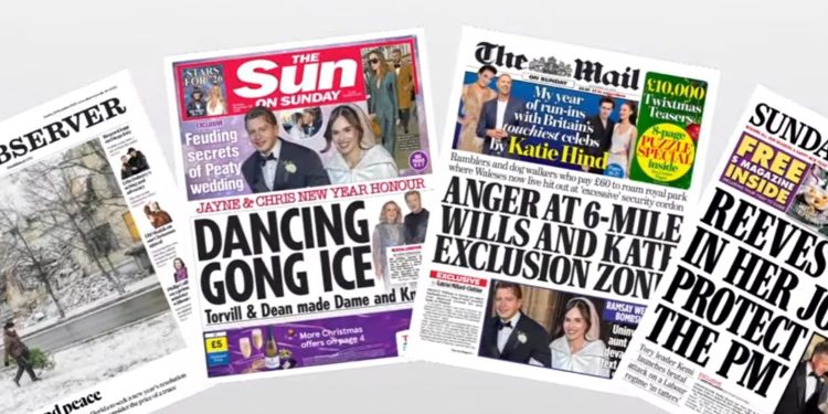 Faqet e para të gazetave në UK