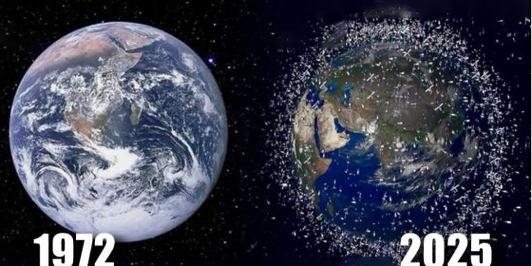 Imazhi spektakolar, Toka e fotografuar nga hapësira para dhe pas 53 vitesh! 10 mijë satelitë që orbitojnë dhe një rrezik