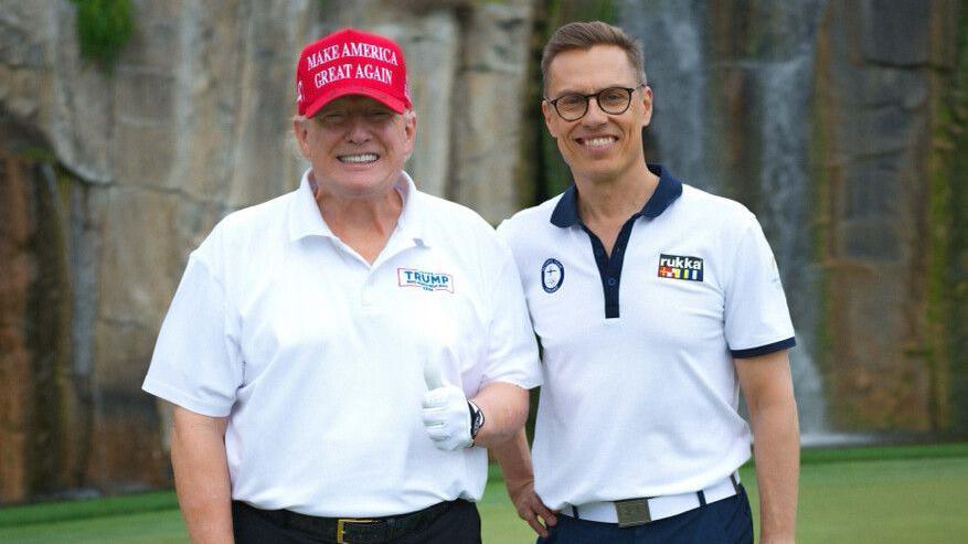Trump dhe Stubb pas një loje golfi në mars