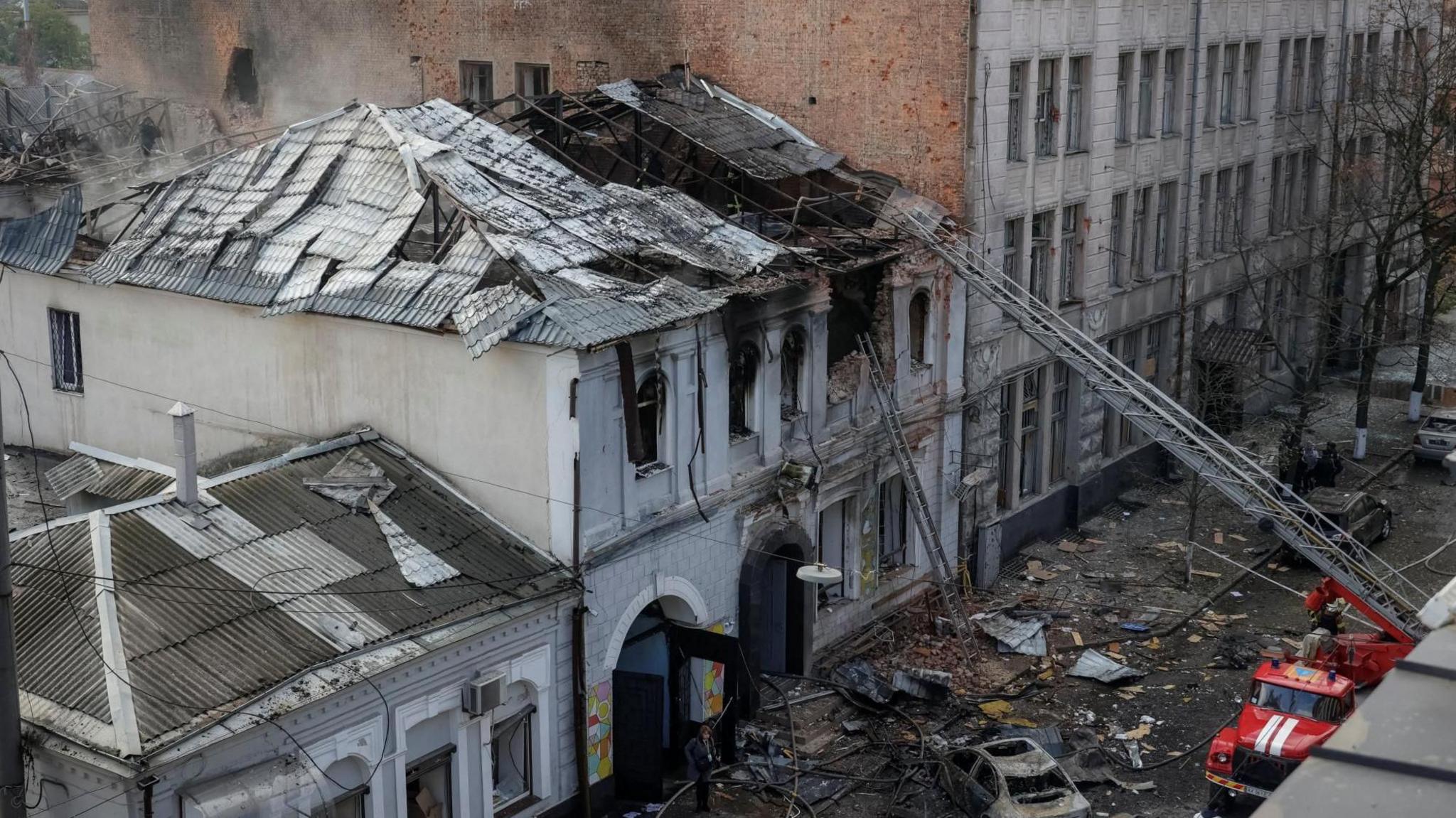 Kopshti i fëmijëve i goditur nga sulmi me dron rus në Kharkiv