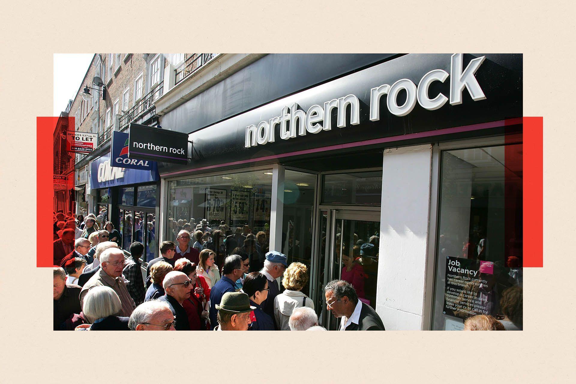 Radhët jashtë degëve të Northern Rock