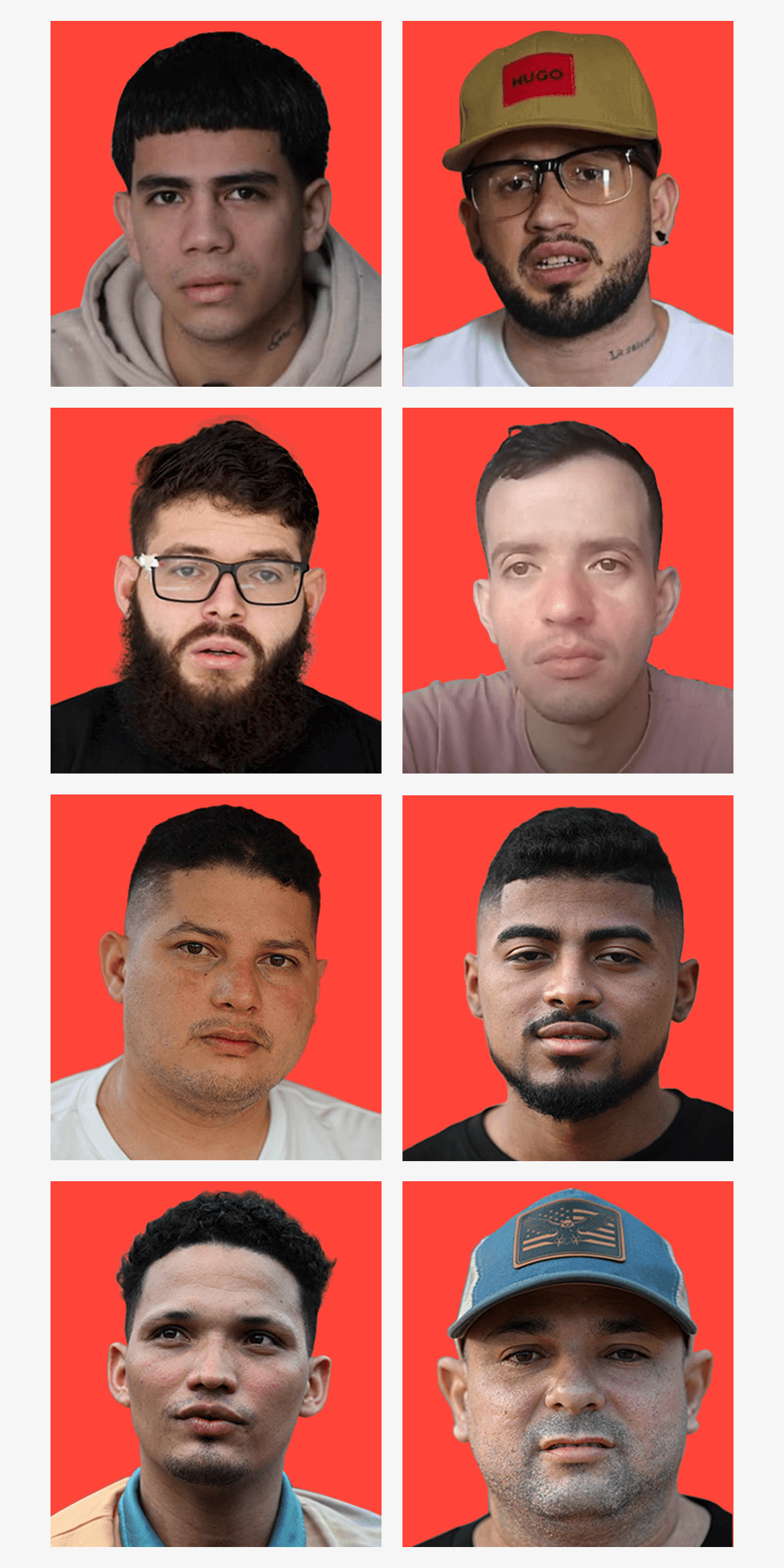 Fotot e kokës së emigrantëve venezuelanë Rreshti i sipërm: Joén Suarez, Arturo Suarez, Wilken Flores, Andry Hernández. Rreshti i fundit: Andy Perozo, Edwuar Hernández, Mervin Yamarte, Ringo Rincón